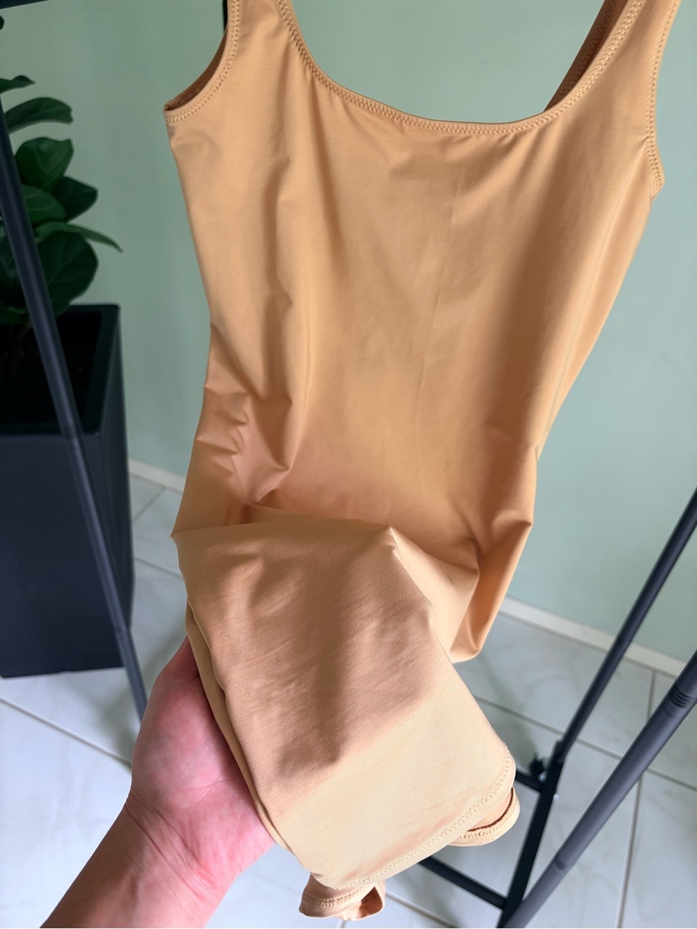 NWT Skims Signature Swim Tank Dress Size Mini Ochre Nude Cover-up | Small S - Picture 10 of 10